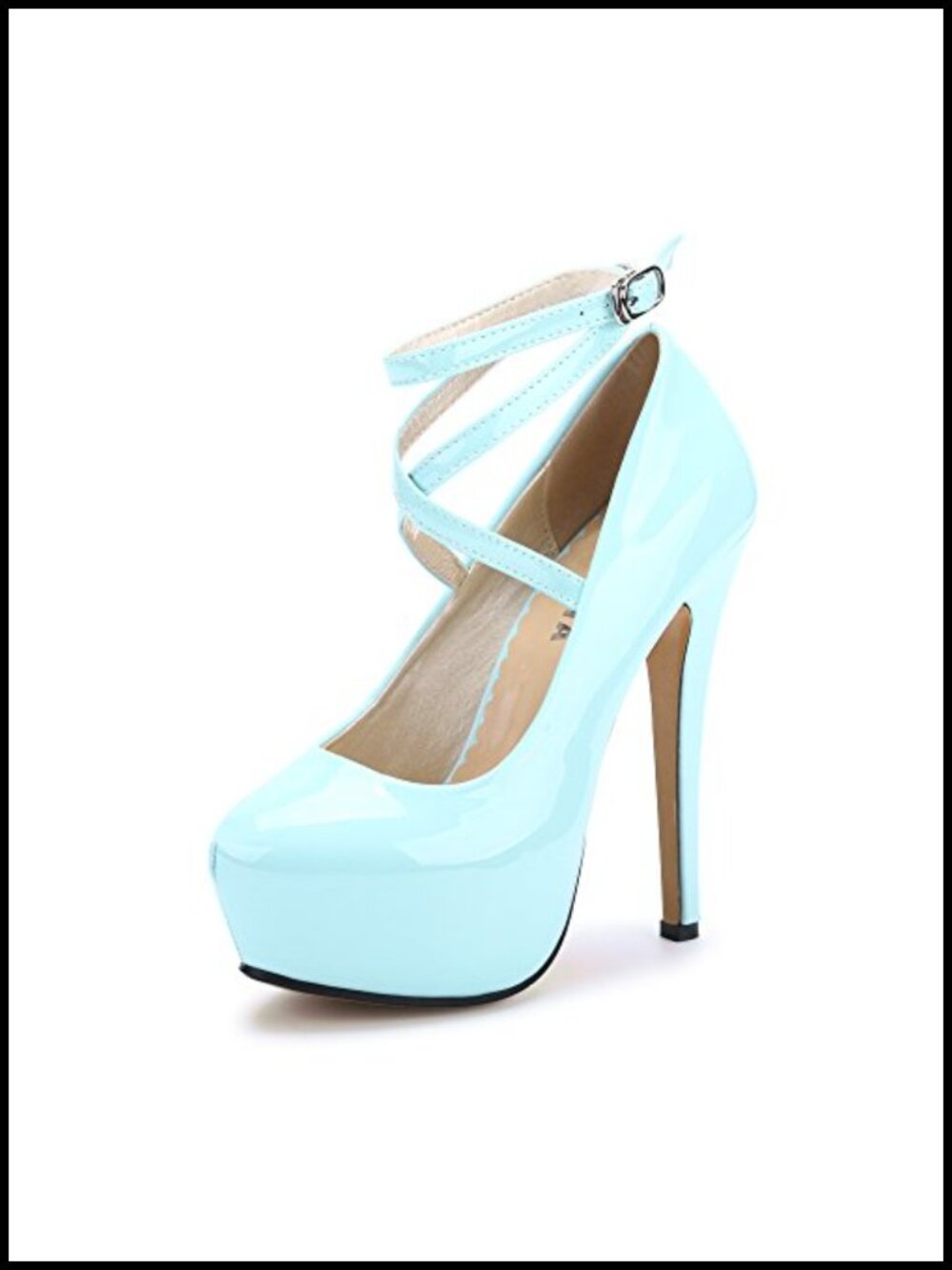 Women's Platform Pumps, 5.5" Stiletto Heels with Ankle Straps, Faux Suede or